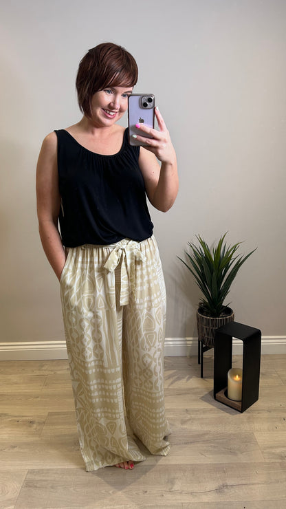 Mykonos Palazzo Pants- Stone