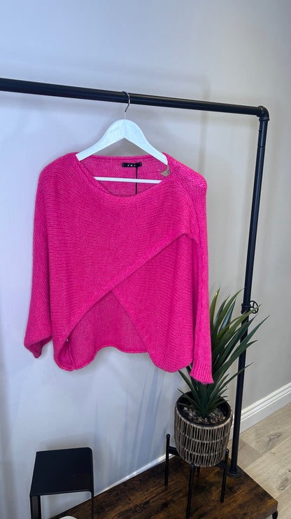 Crossover Knit- Hot Pink