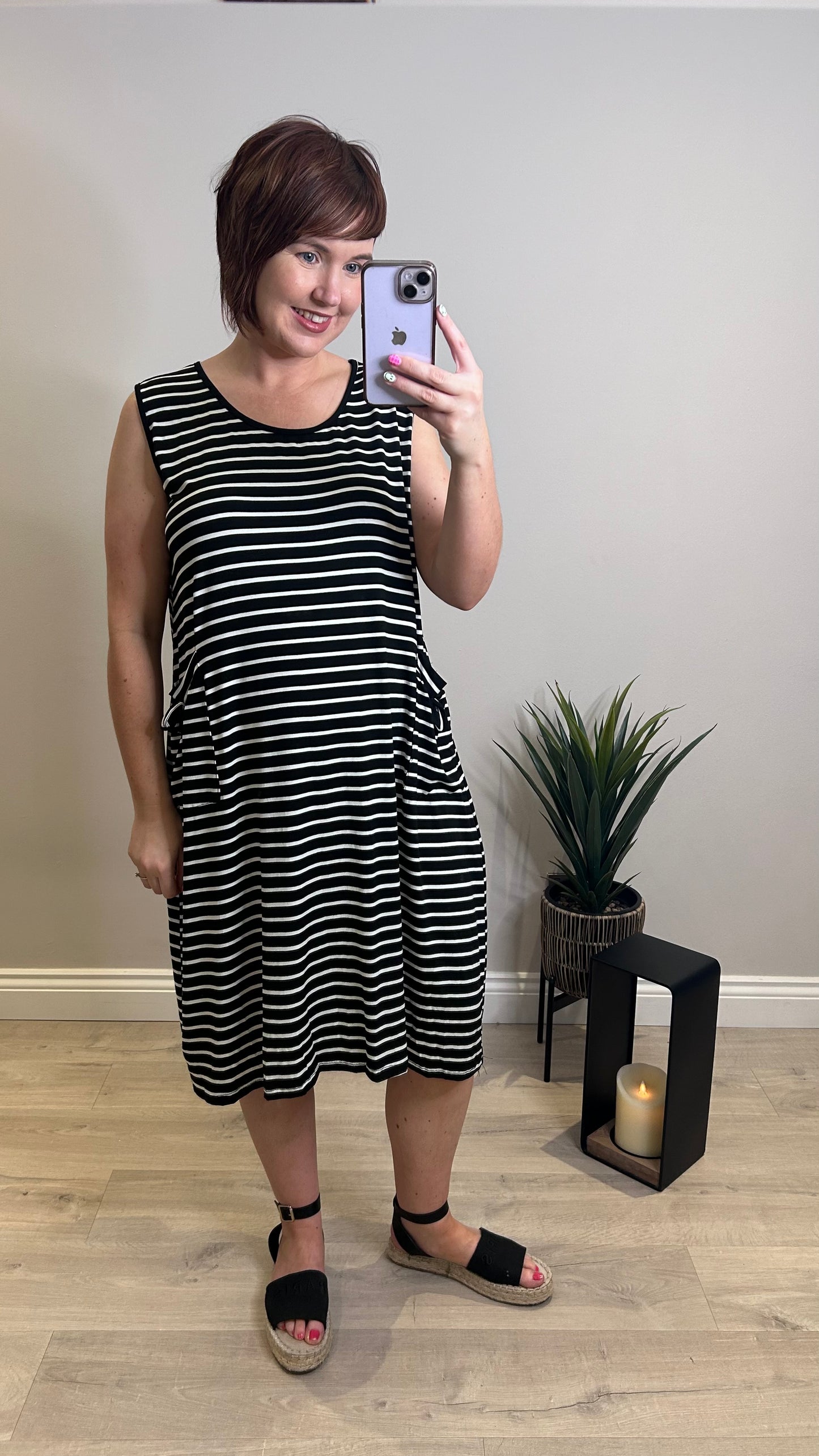 Stripe Tunic Dress- Black/white