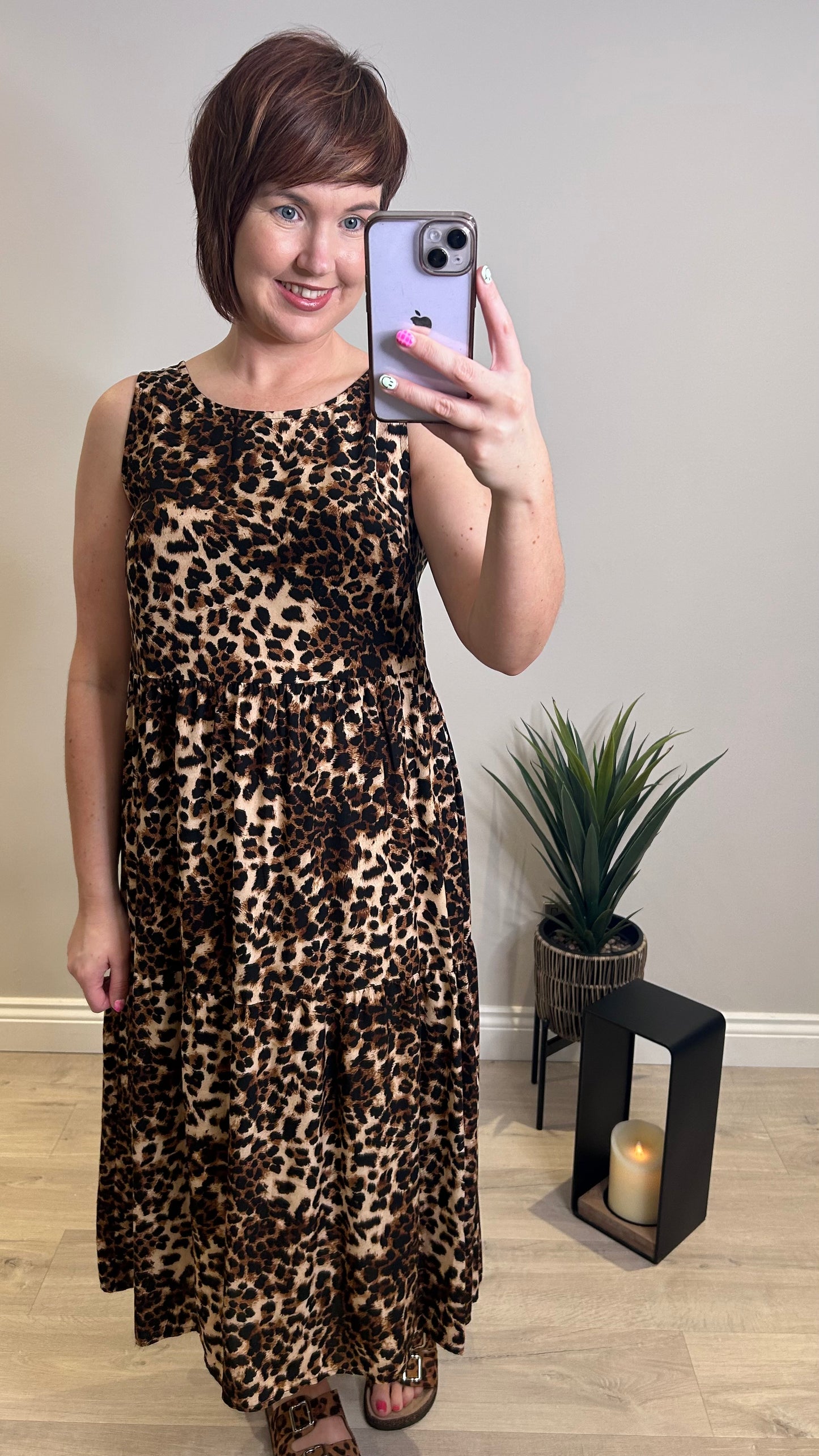 Leopard Print Midi Dress