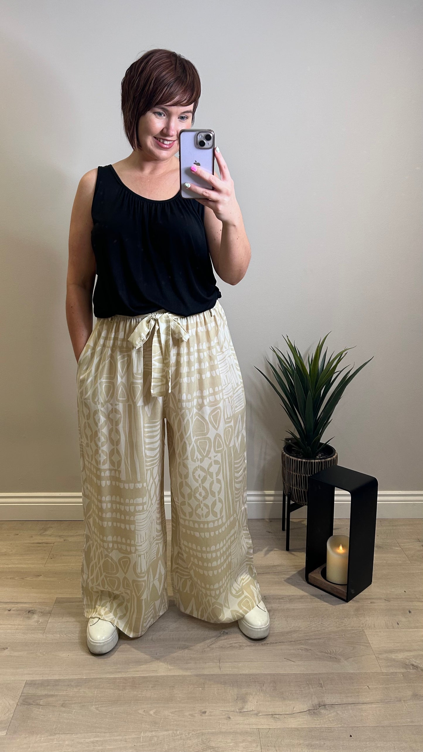 Mykonos Palazzo Pants- Stone