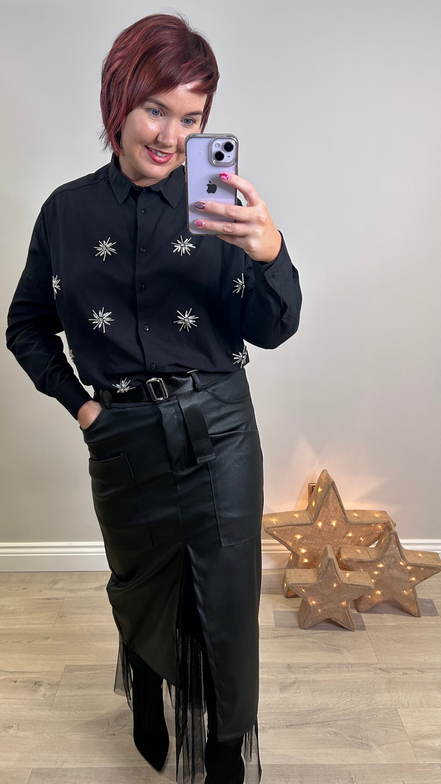 Embellished Black Shirt