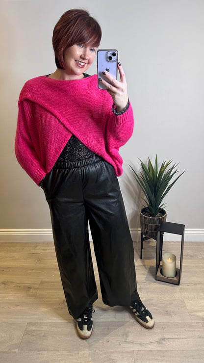 Crossover Knit- Hot Pink