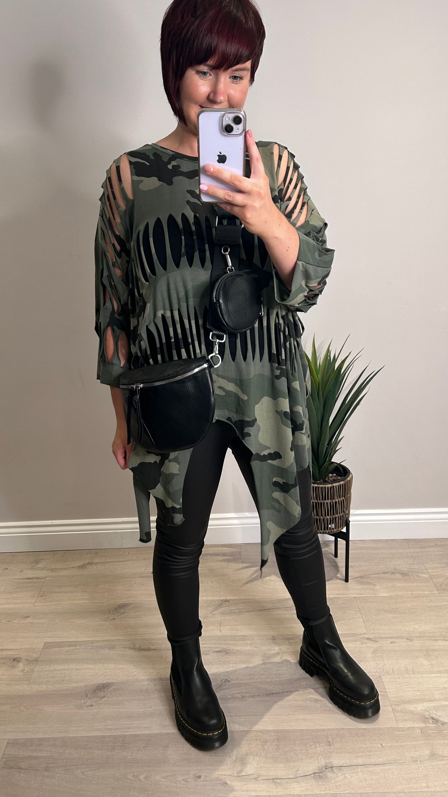 Camo Cut Top