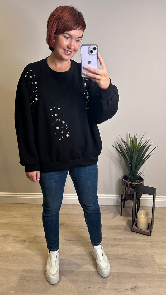 Pearl Embellished Sweatshirt