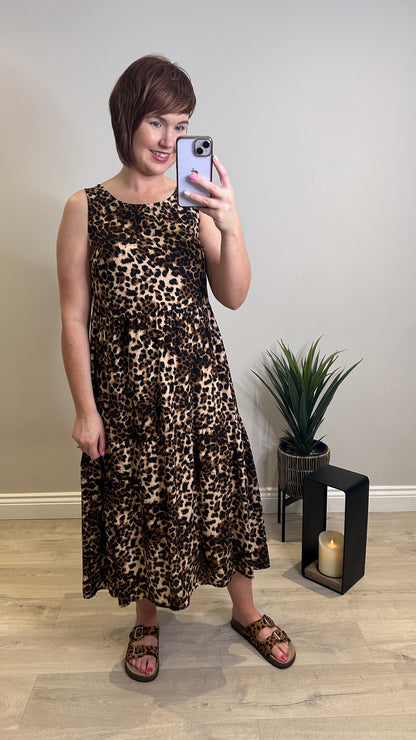 Leopard Print Midi Dress