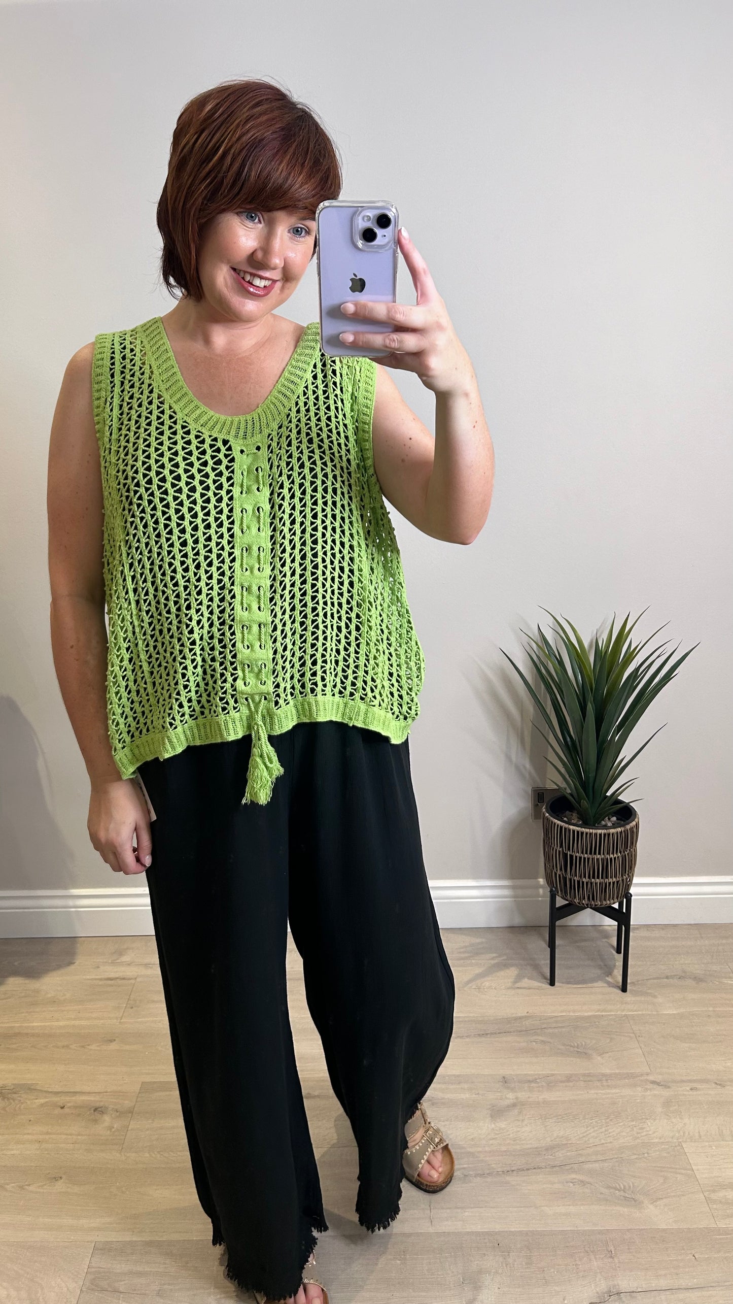 Crochet Top- Lime