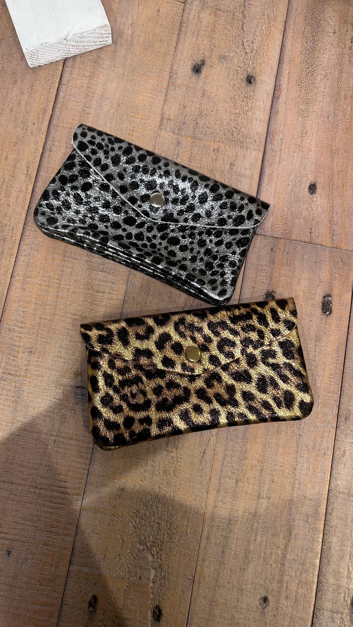 Leopard Print Metallic Purse