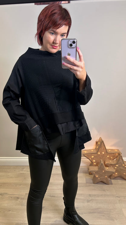 Black Pocket Top