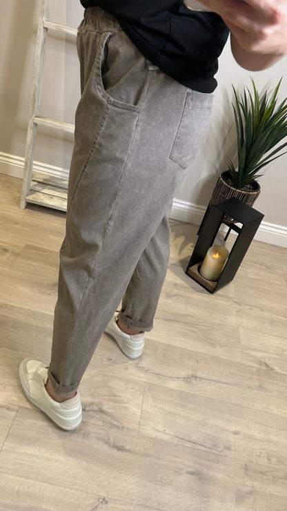 Acid Wash Joggers- Grey