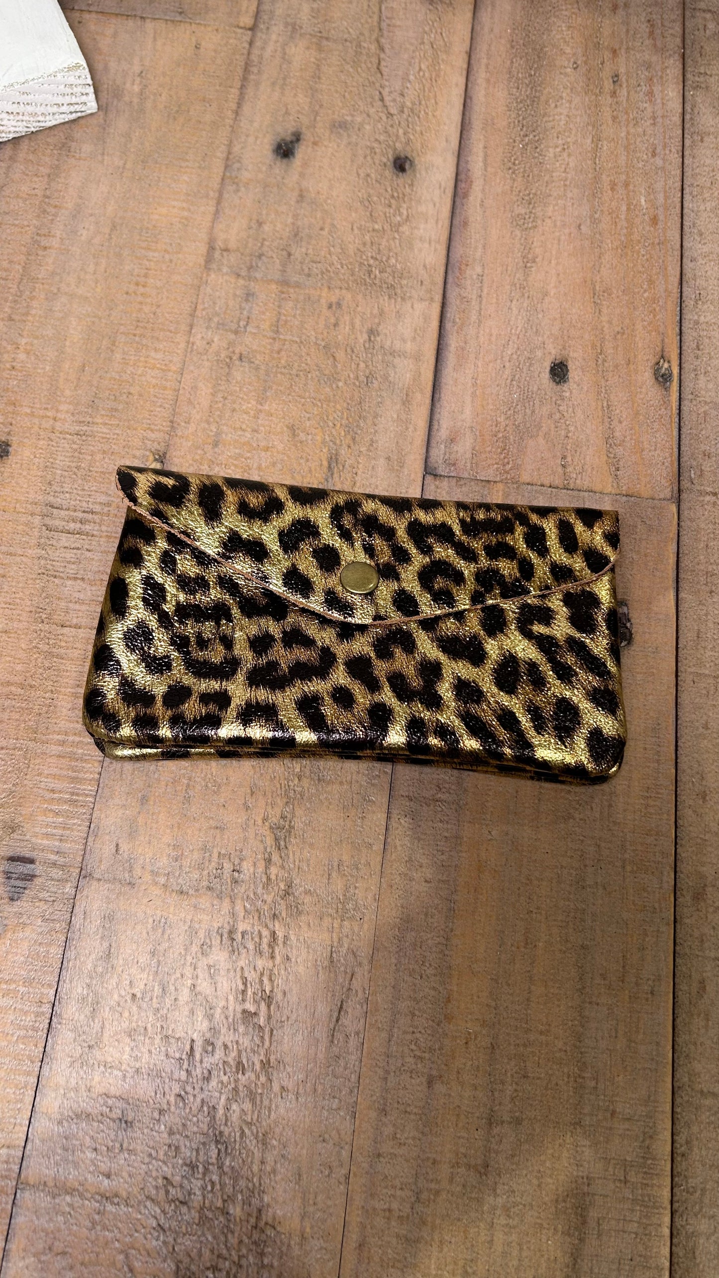 Leopard Print Metallic Purse