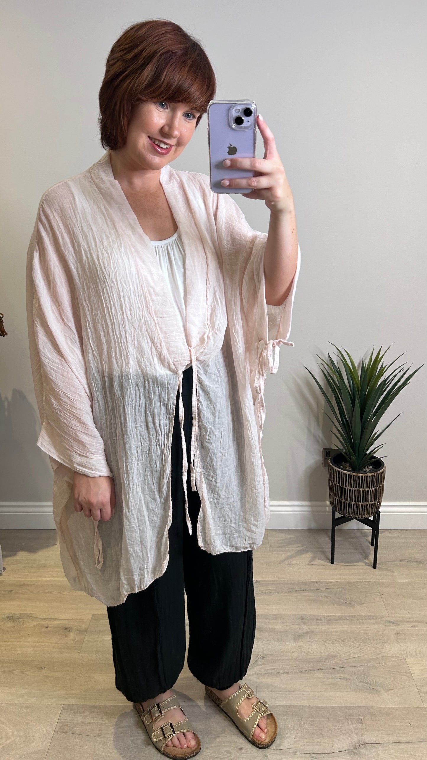 Made In Italy Cotton Cover up- Dusty Pink