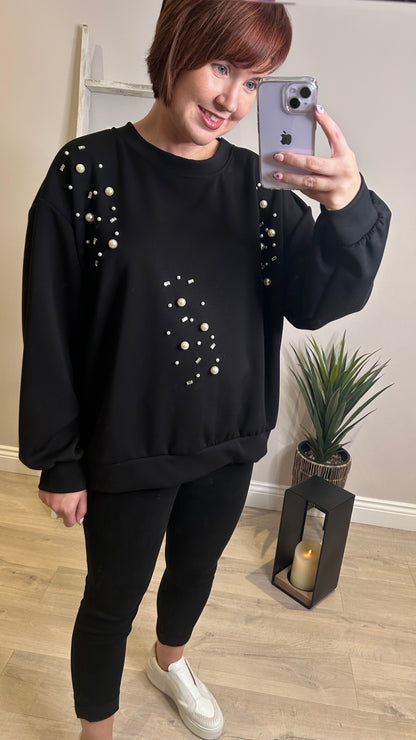 Pearl Embellished Sweatshirt