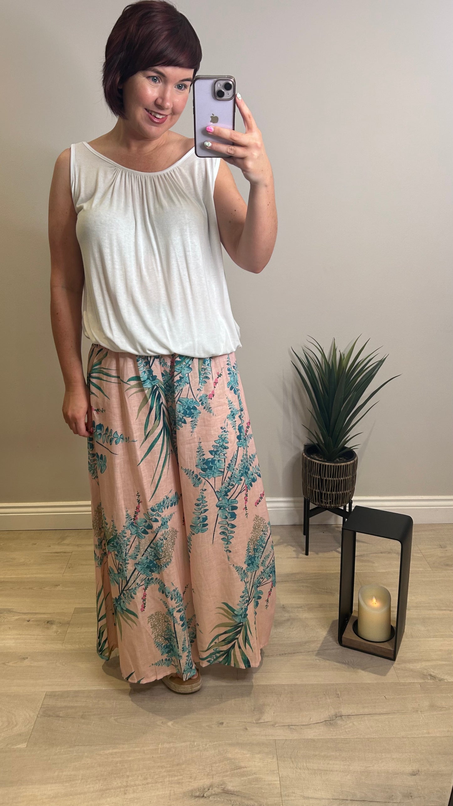 Linen palazzo Pants- Pink