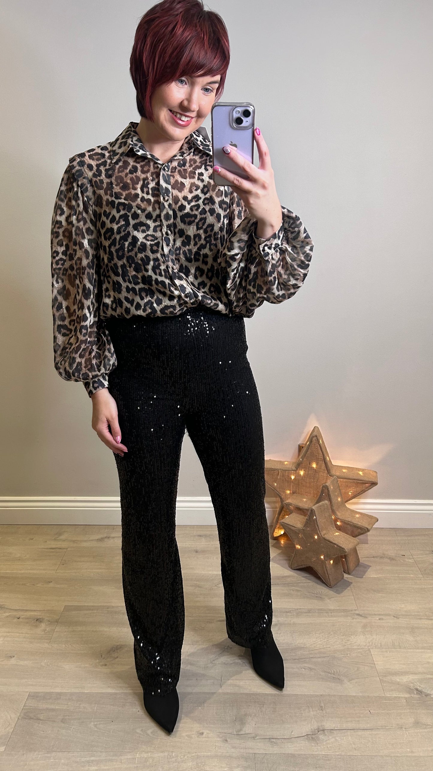 Sheer Leopard Print Blouse