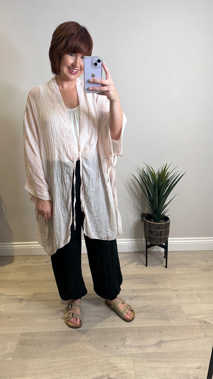 Made In Italy Cotton Cover up- Dusty Pink