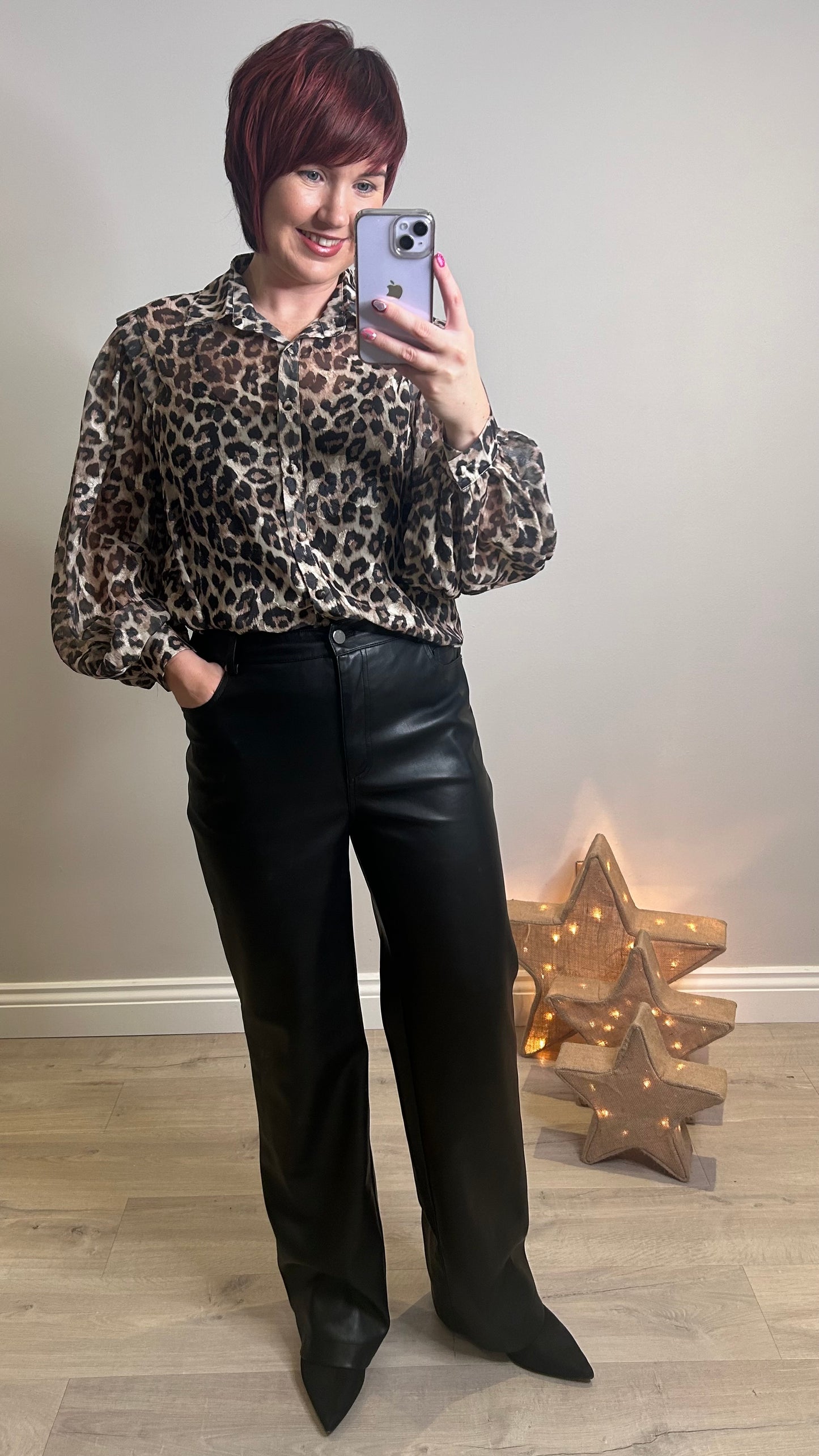 Sheer Leopard Print Blouse