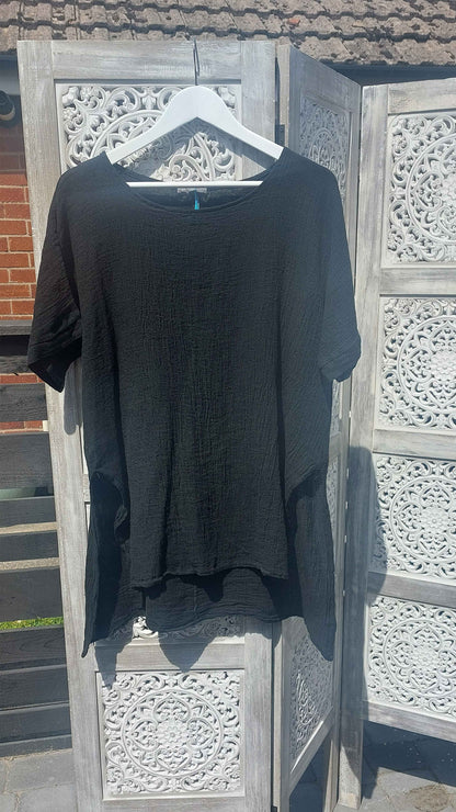 Cheesecloth split side top