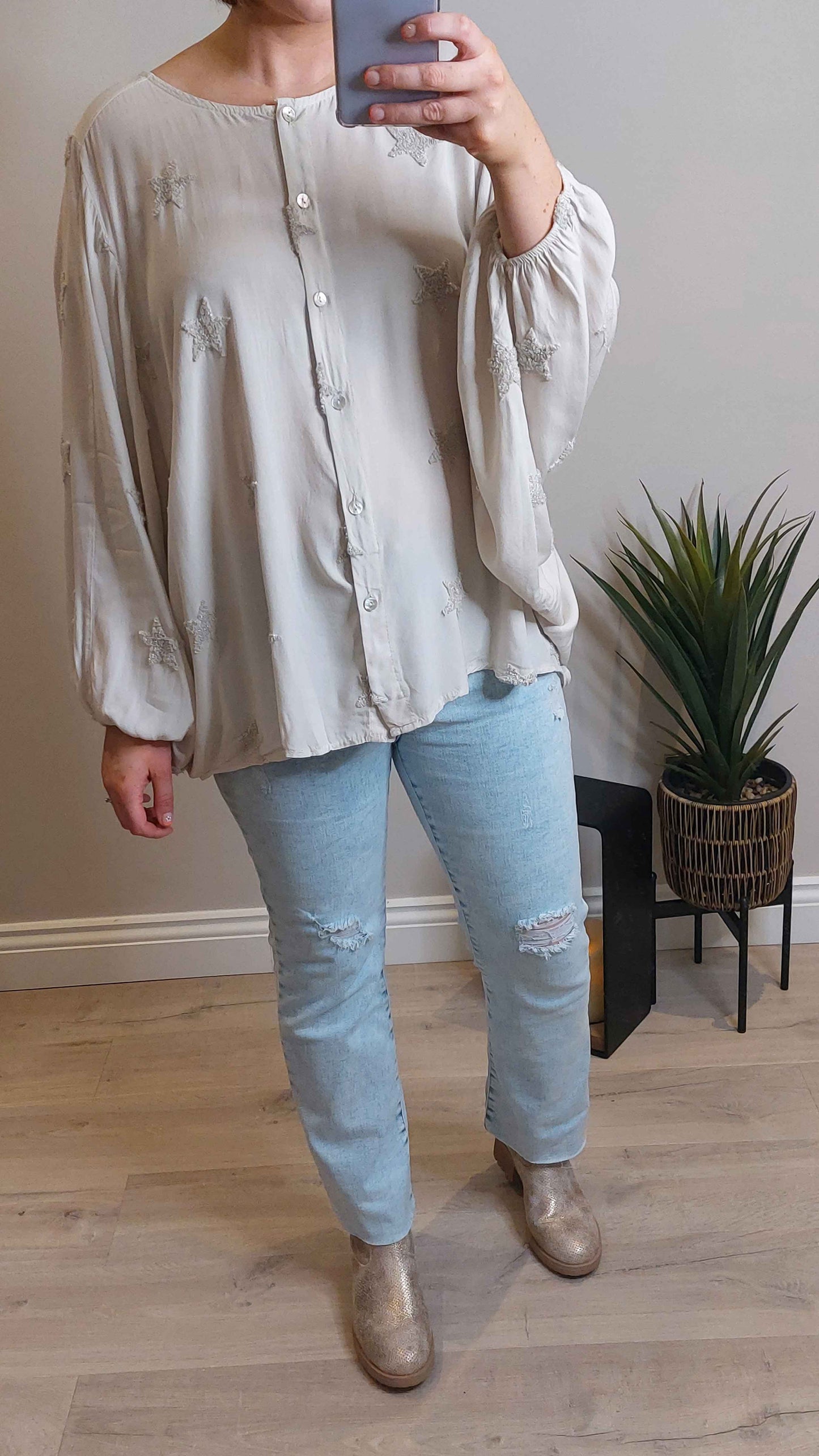 Denim Washed Stretchy Jeans